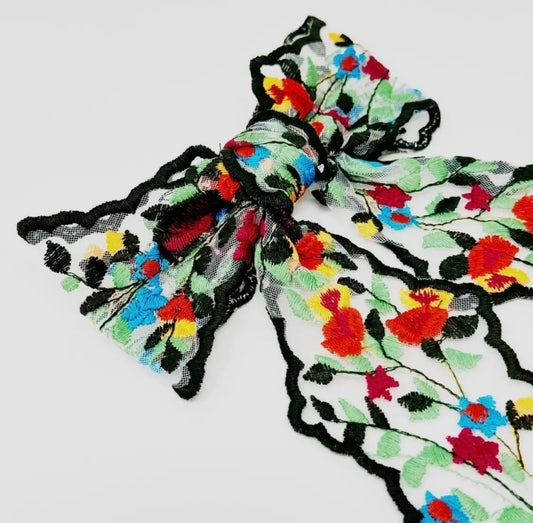 Blooming garden Lacey hair bow clip
